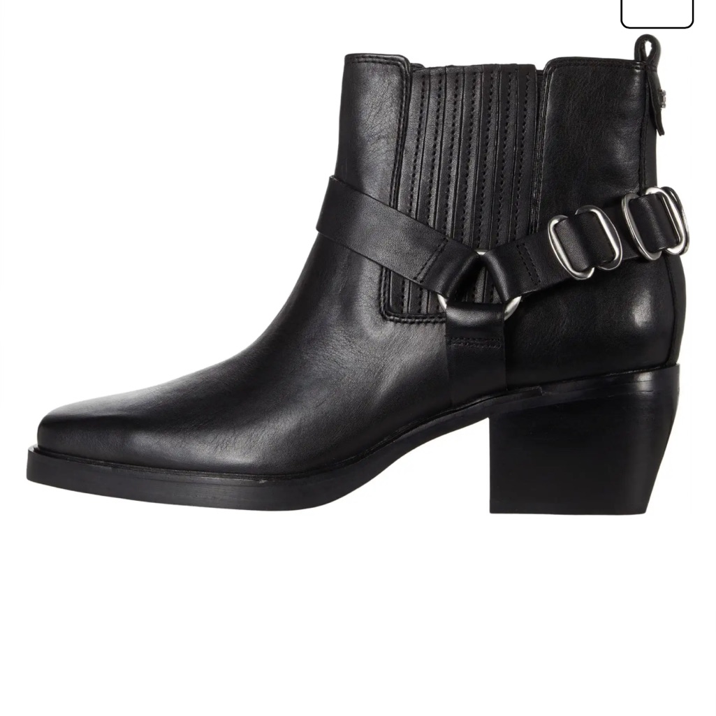 Sam Edelman Ankle Boots Bellamie Size 6.5 Black Leather Moto Vibe Streetwear